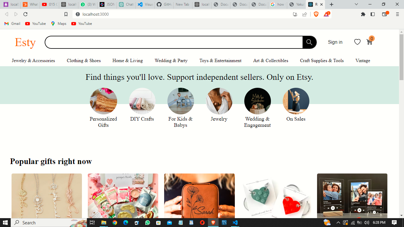 Etsy clone preview